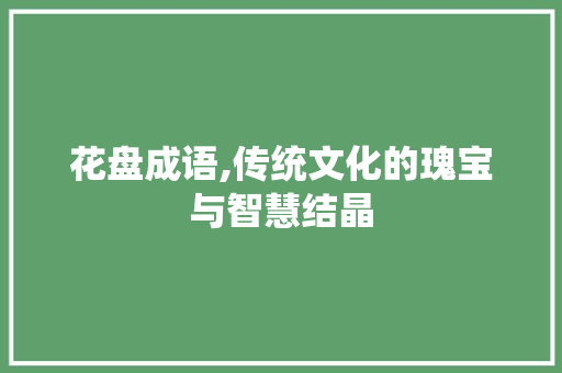 花盘成语,传统文化的瑰宝与智慧结晶 名人名言