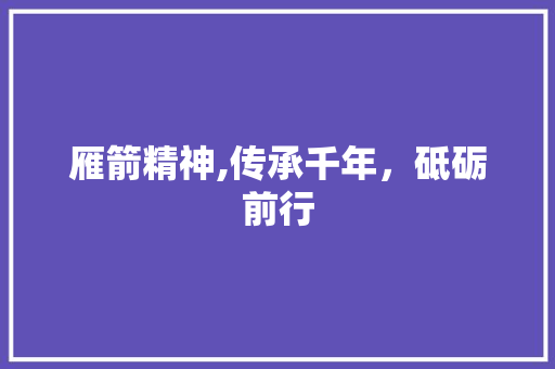 雁箭精神,传承千年，砥砺前行 演讲稿