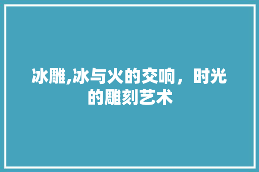 冰雕,冰与火的交响，时光的雕刻艺术