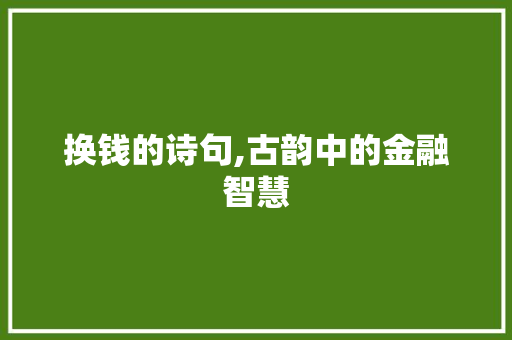 换钱的诗句,古韵中的金融智慧