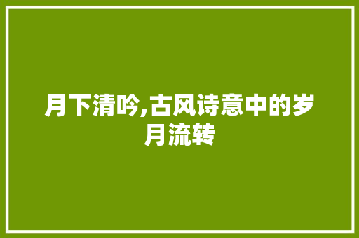 月下清吟,古风诗意中的岁月流转