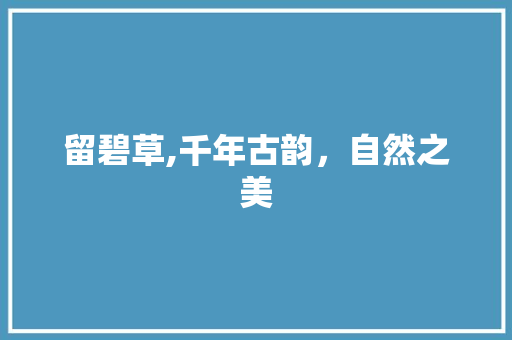 留碧草,千年古韵，自然之美 名人名言