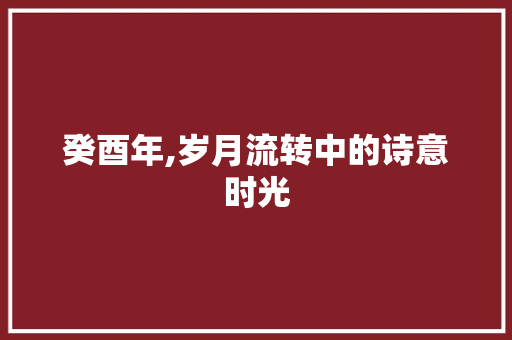 癸酉年,岁月流转中的诗意时光