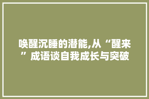唤醒沉睡的潜能,从“醒来”成语谈自我成长与突破