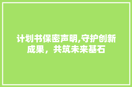 计划书保密声明,守护创新成果，共筑未来基石 诗词鉴赏