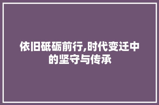 依旧砥砺前行,时代变迁中的坚守与传承 工作计划