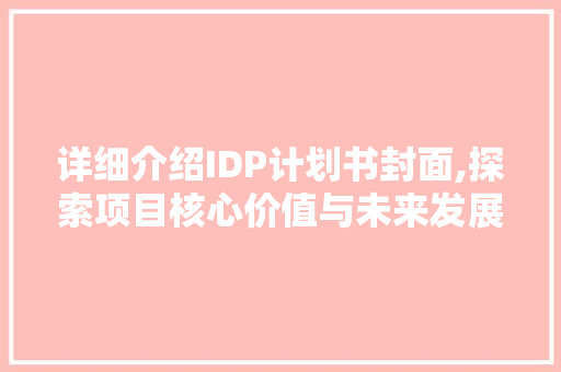 详细介绍IDP计划书封面,探索项目核心价值与未来发展