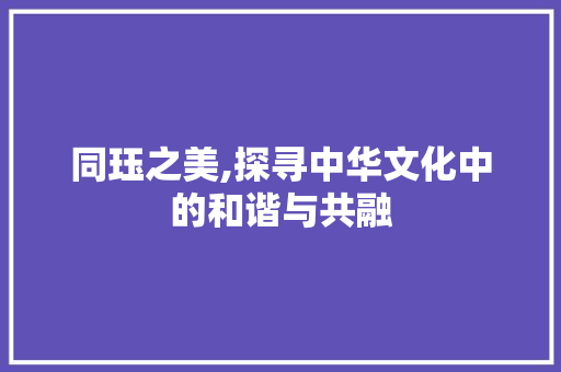 同珏之美,探寻中华文化中的和谐与共融