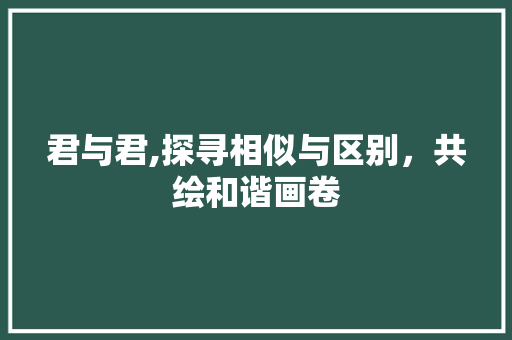 君与君,探寻相似与区别，共绘和谐画卷