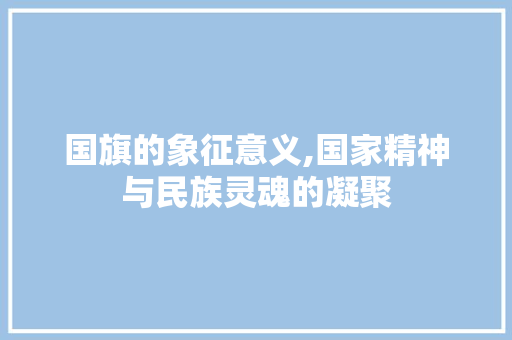 国旗的象征意义,国家精神与民族灵魂的凝聚