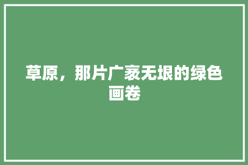 草原，那片广袤无垠的绿色画卷