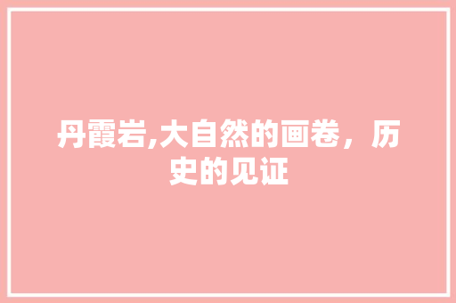 丹霞岩,大自然的画卷，历史的见证