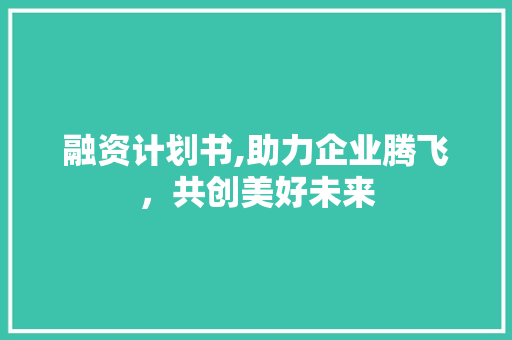 融资计划书,助力企业腾飞，共创美好未来