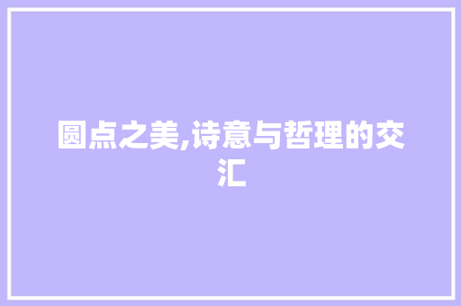 圆点之美,诗意与哲理的交汇