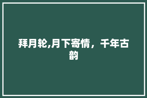 拜月轮,月下寄情，千年古韵