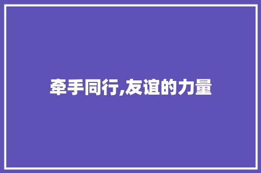 牵手同行,友谊的力量