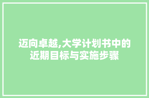 迈向卓越,大学计划书中的近期目标与实施步骤 工作计划