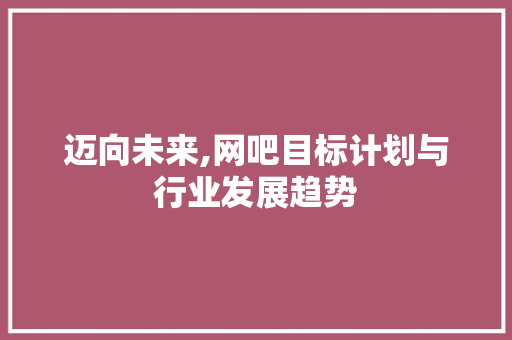 迈向未来,网吧目标计划与行业发展趋势