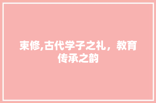 束修,古代学子之礼，教育传承之韵