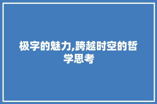 极字的魅力,跨越时空的哲学思考 成语大全