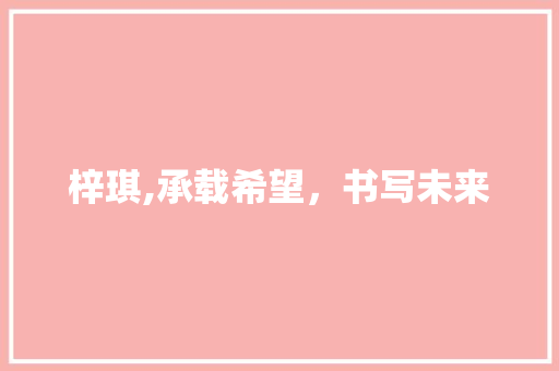梓琪,承载希望，书写未来