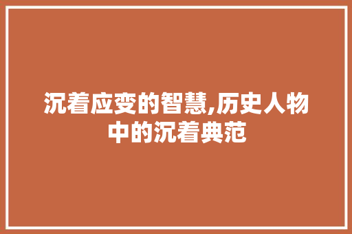 沉着应变的智慧,历史人物中的沉着典范