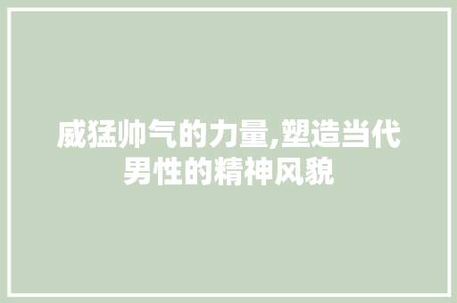 威猛帅气的力量,塑造当代男性的精神风貌