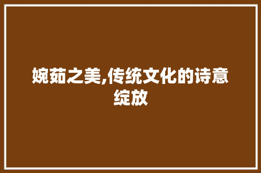 婉茹之美,传统文化的诗意绽放