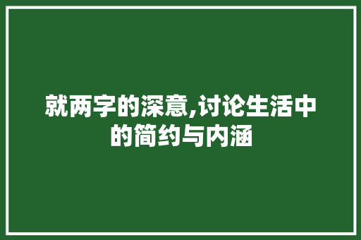 就两字的深意,讨论生活中的简约与内涵