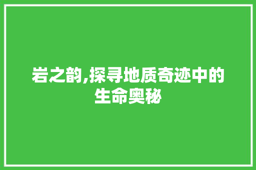 岩之韵,探寻地质奇迹中的生命奥秘
