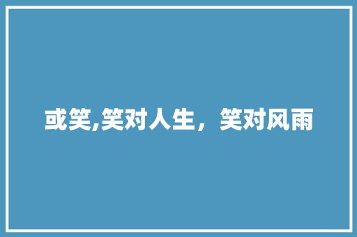 或笑,笑对人生，笑对风雨