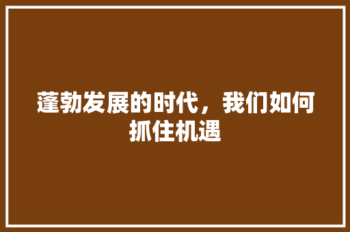 蓬勃发展的时代，我们如何抓住机遇 名人名言