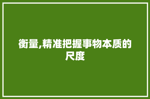 衡量,精准把握事物本质的尺度 个人简历