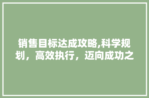 销售目标达成攻略,科学规划，高效执行，迈向成功之路