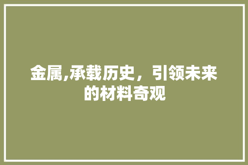 金属,承载历史，引领未来的材料奇观