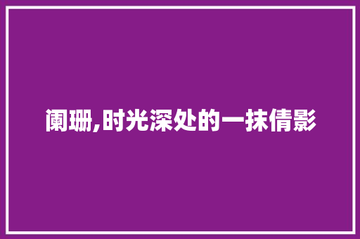 阑珊,时光深处的一抹倩影