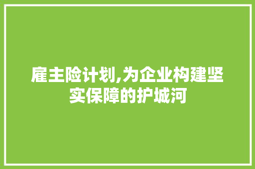 雇主险计划,为企业构建坚实保障的护城河 合同范本