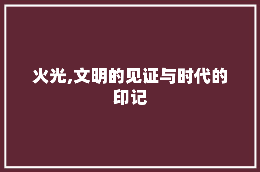 火光,文明的见证与时代的印记 名人名言