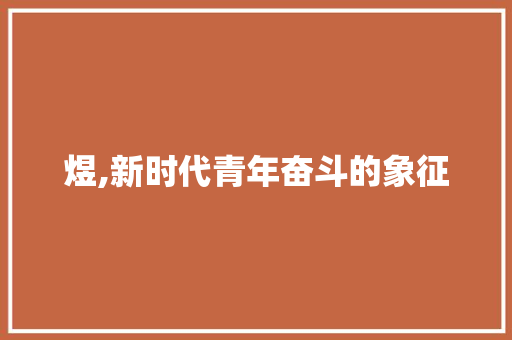 煜,新时代青年奋斗的象征