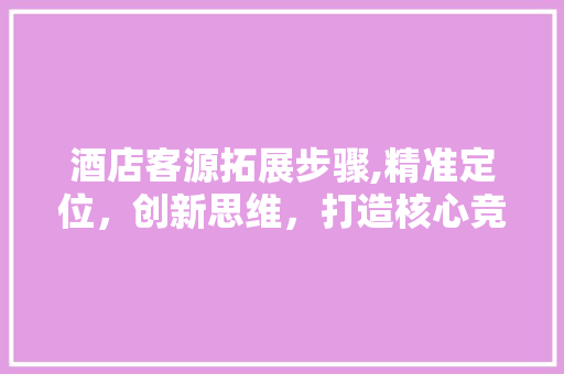 酒店客源拓展步骤,精准定位，创新思维，打造核心竞争力