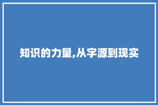 知识的力量,从字源到现实