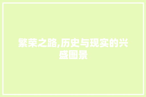 繁荣之路,历史与现实的兴盛图景