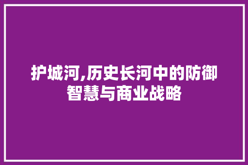 护城河,历史长河中的防御智慧与商业战略