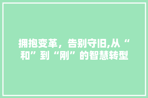 拥抱变革，告别守旧,从“和”到“刚”的智慧转型