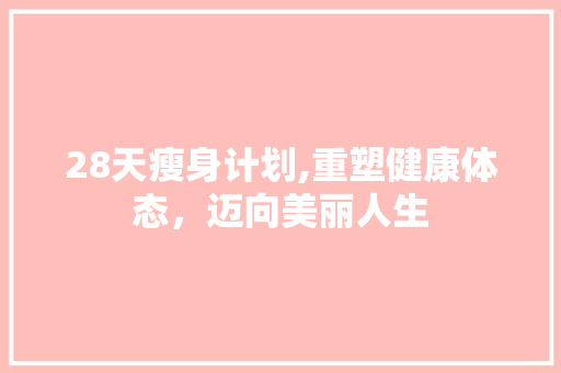 28天瘦身计划,重塑健康体态，迈向美丽人生