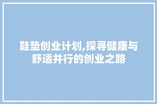 鞋垫创业计划,探寻健康与舒适并行的创业之路 工作总结