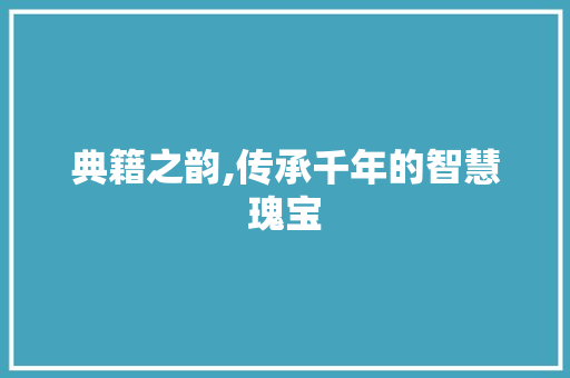 典籍之韵,传承千年的智慧瑰宝