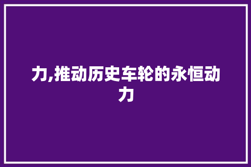 力,推动历史车轮的永恒动力