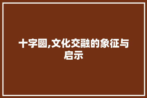 十字圆,文化交融的象征与启示