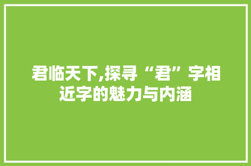 君临天下,探寻“君”字相近字的魅力与内涵